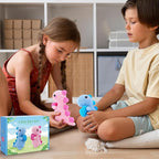 Heart Dinosaurs Crochet Kit for Beginners - 2PCS Blue and Pink Dinosaurs Crochet Kit with Step-by-Step Video Tutorials, Dinosaur Crochet Starter Kit for Adult Kid, Crochet Stuffed Animal Knitting Kit