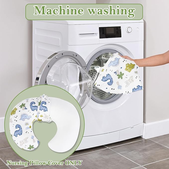 Nursing Pillow Cover – Soft Breathable Cotton, Fits Standard Breastfeeding Pillows, Washable & Hypoallergenic for Newborn Baby Girls & Boys,Cover Only (1 Pcs)