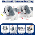 Robot Dog Toy for Kids,Electronic Pet Puppy W/Walking&Barking,Pet Care Pretend Play Set,Interactive Plush Stuffed Toys with Backpack, for Boys,Girls,Toddlers