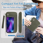 WALNEW Passport Holder for Travel Family, RFID-Blocking Travel Wallet Holder for 6 Passports, Water Resistant Bag Document Organizer for Cards, Cash, Boarding Passes, Tickets (Gray)