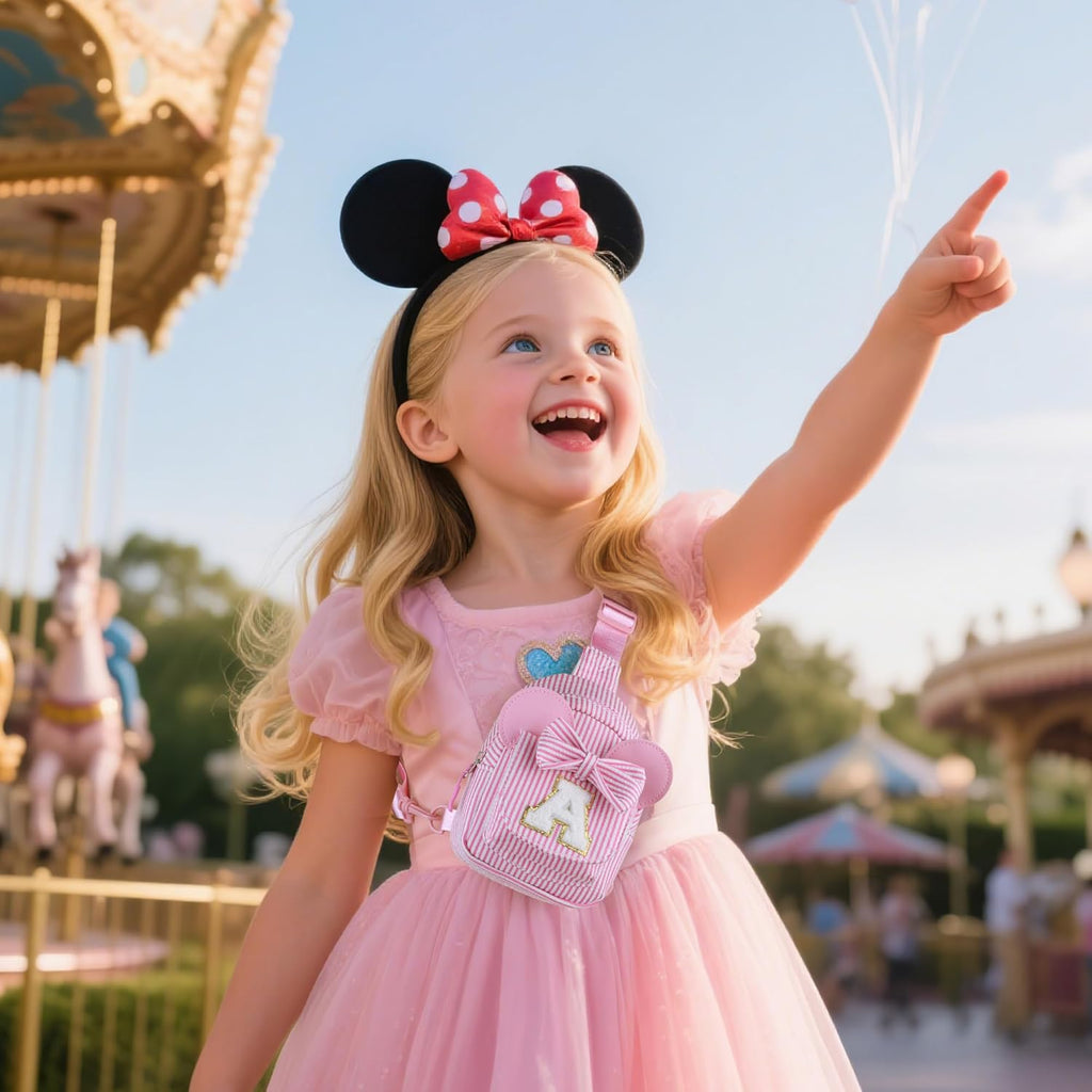 Birthday Gifts for 3 4 5 6 7 Year Old Girls - Small Crossbody Bags for Kids Little Girls 3-8, Initial Small Sling Bag Belt Bag Purse for Girl Teen Kids Birthday Gift (Pink L)