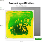 LONGKING 12" X 12" Sensory Tiles for Activity Play Centers for Children, Sensory Floor Tiles, Liquid Floor Tiles, Autism Sensory Poducts, Green-Yellow