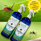 3 Moms Organics, TickWise 16oz Extra Strength Double Mama 2-Pack - DEET- Free, Tick and Insect Repellent, Plant Based Essential Oils, All Natural Ingredients, Safe for Kids, Adults, Dogs & Horses