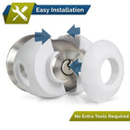 Door Knob Safety Cover for Kids (6 Pack) Hard-to-Remove Dual-Lock Door Handle Covers for Kids - Reusable Baby Proof Door Knob Locks - Installs Easily, No Tools Needed (White)