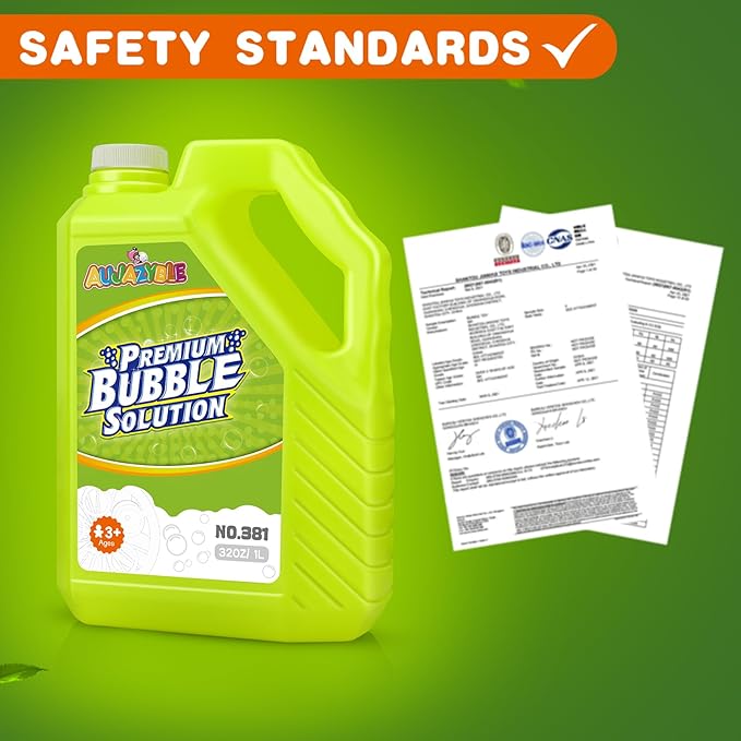 Bubble Solution Refills 32OZ | Giant Bubbles Refill Solution | Bubbles Bulk for Bubble Machine, Bubble Gun, Bubble Wands, Bubble Mower | Bubbles for Kids in Summer Celebrations Party Favor