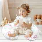 Pea Pod Nursing Pillow Cover Breastfeeding Pillow Slipcover for Moms Soft Breathable Organic Knit Fabric Newborn Infant Feeding Pillow Covers for Baby Girl Boy, Rainbow & Unicorn