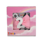 Birthday Hair Bow for Baby Girls 1 2 3 4 5 6 Years Sprinkle Decorations Party Pink Hair Accessories for Two 2nd Birthday Cow Print Cowgirl