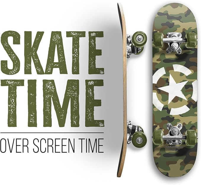 24 inch Rude Boyz Mini Cruiser Skateboard - Aluminium Trucks - Kids Skateboard Ages 5-8 Beginner - Skateboards for Kids