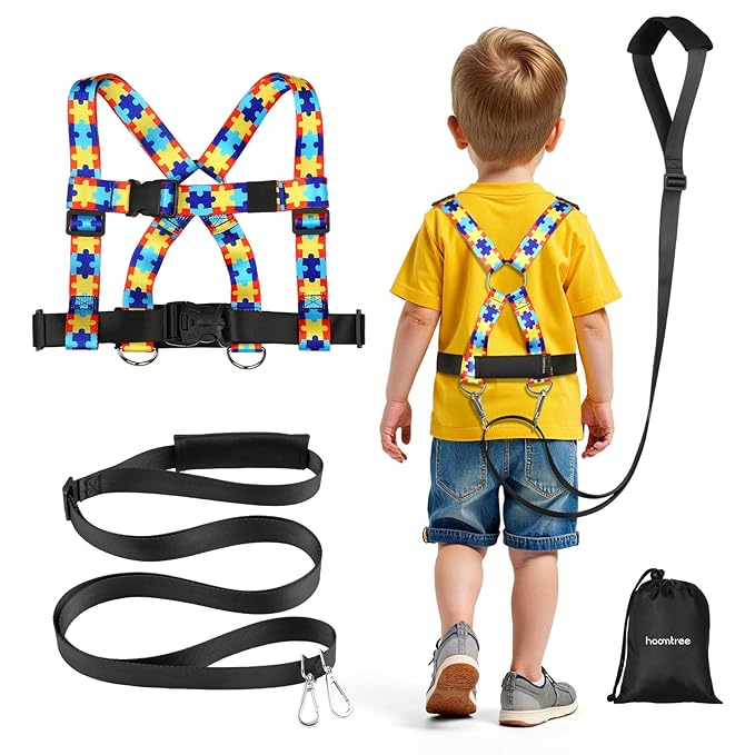 Safety Harness Leash for Kids with Autism, Special Needs and Older Children Ages 3-6 | Adjustable Walking Harness with Grab Handle and Tether | Keep Active ADHD/ASD Autistic Kids Safe
