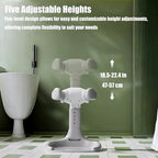 PandaEar Baby Shower Stand | Adjustable Baby Bath Stand with Safety Handle | Foldable Infant Shower Standing Support with Anti-Slip Base for Babies 6-36 Months Newborns & Toddlers (Grey)