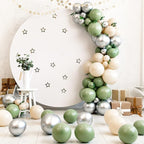 RUBFAC 129pcs Sage Green Balloons Different Sizes 18 12 10 5 Inch, Olive Green Latex Balloon Garland Arch Kit for Birthday Party Graduation Baby Shower Wedding Safari Jungle Balloon Decoration