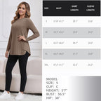 GINKANA Women's Nursing Shirts Long Sleeve 3 Packs Hidden Zipper Breastfeeding Pumping Tops Side Split Maternity Clothes