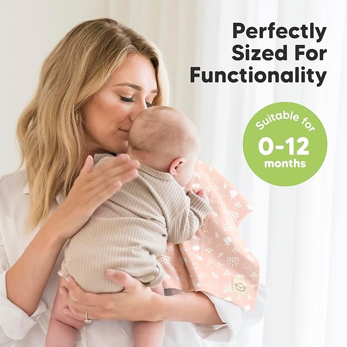 Organic Burp Cloths Baby Boy, Girl - 6-Pack Large Cotton Burping Cloths for Babies, Spit Up Rags, Super Absorbent, Ultra Soft Newborn Rag, Gender Neutral, Machine Washable, Durable (Fleur)