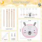 Wooden Play Gym with Mat, Foldable Baby Activity Gyms for Infants Newborn Baby Girl and Boy, Tummy Time Baby Infant Toys 0-6 6-12 Months (Rabbit)
