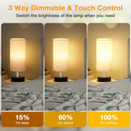 Small Touch Bedside Lamp for Bedroom - Table Lamps for Nightstand, Minimalist Night Stands Light Lamp, Desk Lamps for Reading, Kids, Living Room, Office, Dorm
