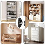 Furniture Anchors for Baby Proofing, Anti Tip Furniture Anchor Securing 420lbs Tension Earthquake Resistant Metal Furniture Wall Anchor Prevent Baby Pet from Falling Furniture（12 Pack，Black）