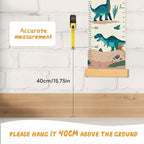 Personalized Name Growth Chart Wall Decor for Kids – Canvas Removable Height Chart Measuring Ruler 59" x 7.9" (Dinosaurs)