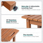 Waterproof Shower Bench, 24" Poly Lumber Shower Stool for Shaving Legs, Shower Chair Seat with Storage Shelf and Handles, Bathroom Bench for Inside Shower, Non-Slip (Brown)