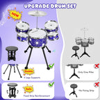 Upgraded Drum Set for Toddler Toy Ages 2-4 Kids Jazz Drums Kit with Stool Musical Instrument Toys for 3 4 5 Year Old Girls Boys Gifts