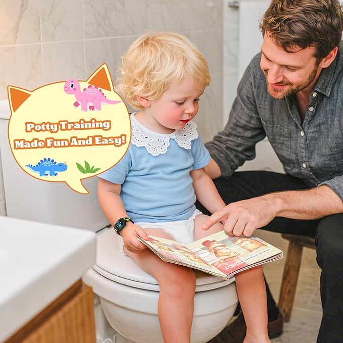 Toddler Potty Training Set – Potty Training Watch with Musical/Vibration Alerts, Fun Board Book, Progress Chart & Reward Stickers – Interactive Toilet Learning Kit for Boys and Girls Ages 2-6