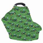 Binienty Baby Car Seat Cover for Boys Girls - Green Truck Multi Use Baby Nursing Scarf, Shopping Car/High Chair/Stroller Portector Decor