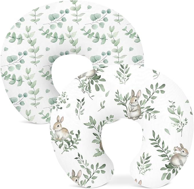 Nursing Pillow Covers 2 Pack, Breastfeeding Pillow Slipcovers Soft and Stretchy, Nursing Covers for Baby Girls Boys Newborn