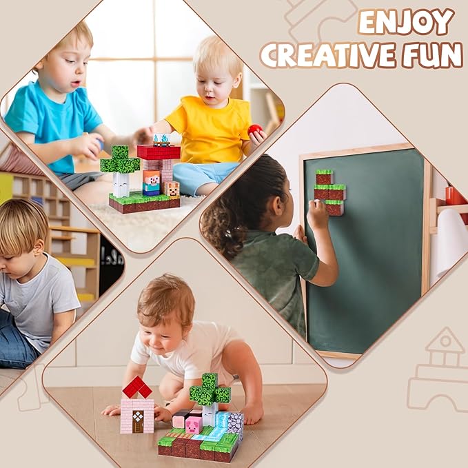 200PCS Magnetic Blocks, 1in Magnetic Building Blocks Cubes for Kids, Stacking Magnets Tiles, School STEM Montessori Stacking Toy, Christmas Birthday Gifts for Boys Girls Age 3+ Years Old