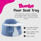Bumbo Baby Floor Seat, Portable Infant Sit Up Activity & Eating Chair with Tray Accessory, Powder Blue - Feeding and Sitting Lounger for Babies and Infants Ages 3 to 12 Months