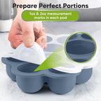 KeaBabies Silicone Food Freezer Trays with Lid, 2oz x 10 Pods Baby Food Storage Containers, Easy Puree Meal Prep, Breast Milk Silicone Freezer Molds, Dishwasher, Microwave Safe, BPA-Free (Slate)