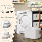 COMFY-HOMI 3PACK Cotton Rope Square Basket with Handles for Shelves|Dog Toy Basket Bin and Storage|Baby Basket for Gif|Shoe basket for Organizing|New13.5" x 11" x 9.5" for Living Room（All White）