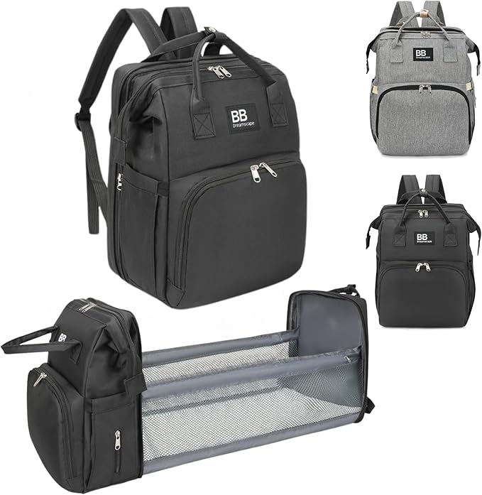 Diaper Bag Backpack with Changing Station – Large Waterproof Baby Bag for Moms & Dads, Pañaleras para Bebe, Multifunctional Diaper Backpack for Baby Girl, Travel Essentials (Gray)