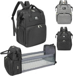 Diaper Bag Backpack with Changing Station – Large Waterproof Baby Bag for Moms & Dads, Pañaleras para Bebe, Multifunctional Diaper Backpack for Baby Girl, Travel Essentials (Gray)