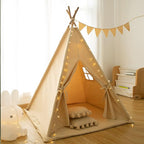 Teepee Tent for Kids-Portable Children Play Tent Indoor Outdoor (Khaki)