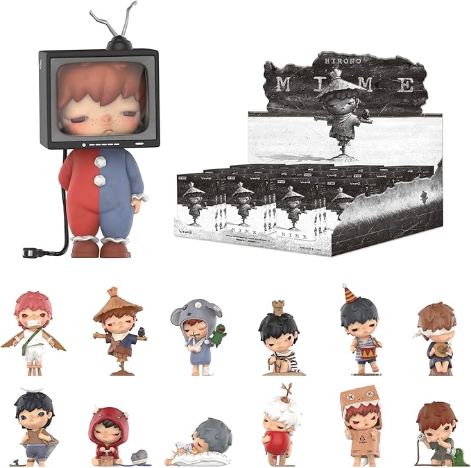 POP MART Hirono Mime Series Figures, 12PCs Hirono Blind Box Figures, Random Design Action Figures Collectible Toys Home Decorations, Holiday Birthday Gifts for Girls and Boys, Whoel Set