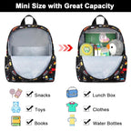 Accmor Toddler Backpack Harness with Leash, Cute Baby Backpacks with Anti Lost Wrist Link, Mini Kids Backpack Tether Walking Harness for Travel Outdoor, Black Excavator Backpack Tether for Boys Girls