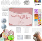 DIY Stress Ball Making Kit - 10 TPR Skins, 13 Fillers, 14 oz Slime, 7 oz Clay, Create ASMR Anxiety Relief Toys, Handmade Squishy Stress Balls, Unique Self-Care Gifts for Women, Crunchy and Relaxing