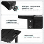 35" Shower Bench, Waterproof Poly Lumber Shower Stool for Shaving Legs, Shower Chair Seat Holds up to 400lbs, Bathroom Bench for Inside Shower, Non-Slip (Black)