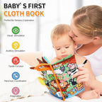 Jollybaby Baby Cloth Books, Touch & Feel Crinkle Soft Books, for Infants Babies, Toddler Early Educational Interactive Stroller Toys, Baby Girl & Boy Gift(Farm Tails)