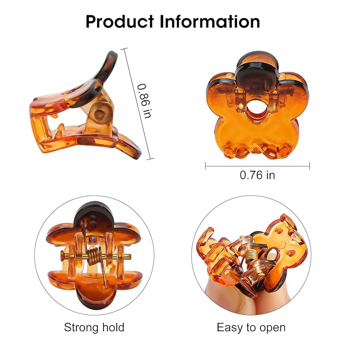 Small Flower Hair Clips 100PCS, Mini Hair Clips Baby Claw Clips Cute Jaw Clips Hair Pins Hair Barrettes Toddler Hair Accessories for Women Girls Kids Teens, Neutral Colors