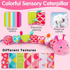 Baby Tummy Time Toy 0-6 Month Musical Stuffed Animal Plush Caterpillar Toy for Infant 6-12 Month Teething Sensory Toy with Crinkle Rattle for Babies 0-3-6 Month Newborn Toys for Boy Girl Birthday 1