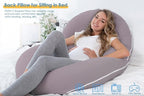 INSEN Pregnancy Pillows for Sleeping, Maternity Pillow with Cooling Cotton Cover, C Shaped for Pregnant Women (Purple Jersey)