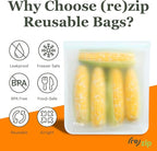 (re) zip 4 Gallon & 4 Half-Gallon Bags for Maximum Freshness | 8-Pack Food Storage Bag Kit | BPA-Free, Leakproof, Airtight, and Freezer-Safe PEVA | Ideal for Marinating and BBQ Prep
