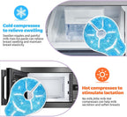 Breast Therapy Ice Packs, Hot and Cold Breast Pads, Breastfeeding Essentials Large Gel Bead Packs for Moms, 2 Pack (Teal, L)