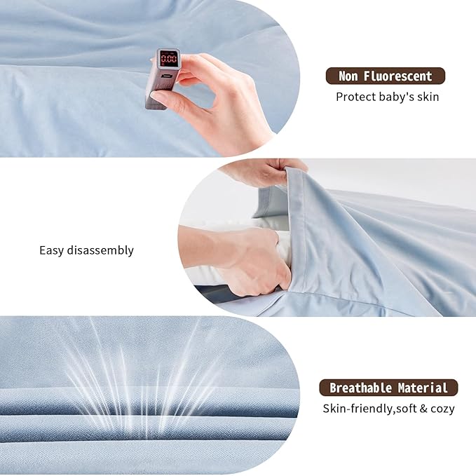 Baby Lounger for Newborn,Baby Nest for Newborn Soft Cotton Breathable for Playtime & Relaxation,Flat Babies Essentials Gifts Newborn Lounger for Boys & Girls 0-12 Months(Misty Blue)