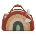 Blissful Diary Baby Diaper Caddy Organizer, Cotton Rope Diaper Caddy Basket, Large Storage Basket, Gift for Baby Shower, Newborn Essentials, Rustic Rainbow