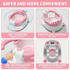 TPN Baby Bath Seat for Babies 6 Months & Up, Non-Slip Toddler Bath Seat with 5 PCS Waterproof Emoji Stickers, Portable Infant Bath Seat for Baby(Pink)