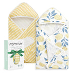 Momcozy Baby Towel with Hooded - Ultra Soft & Absorbent Large Bath Towel Set for Comfort & Gentle on Baby's Skin - Med Thick& Durable -Shower Gift & Bath Essential for Newborn, Infant, Toddler