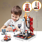 Space Exploration Shuttle Toys for 8-12 and 8-14 Years Boys Kids, 1008pcs 7 Models Aerospace Building Set with Heavy Transport Rocket and Launcher, Educational Construction Toy