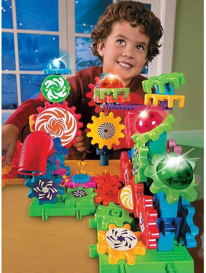 Learning Resources Gears! Gears! Gears! Lights & Action Building Set, STEM Activities, Fine Motor Skills, Toddler Explorer Kit, Science and Construction, Boys and Girls Gifts, 121 Pieces, Ages 5+