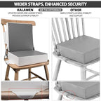 Kalawen Booster Seat for Kitchen Chair, Upgraded 2Pcs PU Washable Straps Safety Buckle Kids Toddler Booster Seat for Table